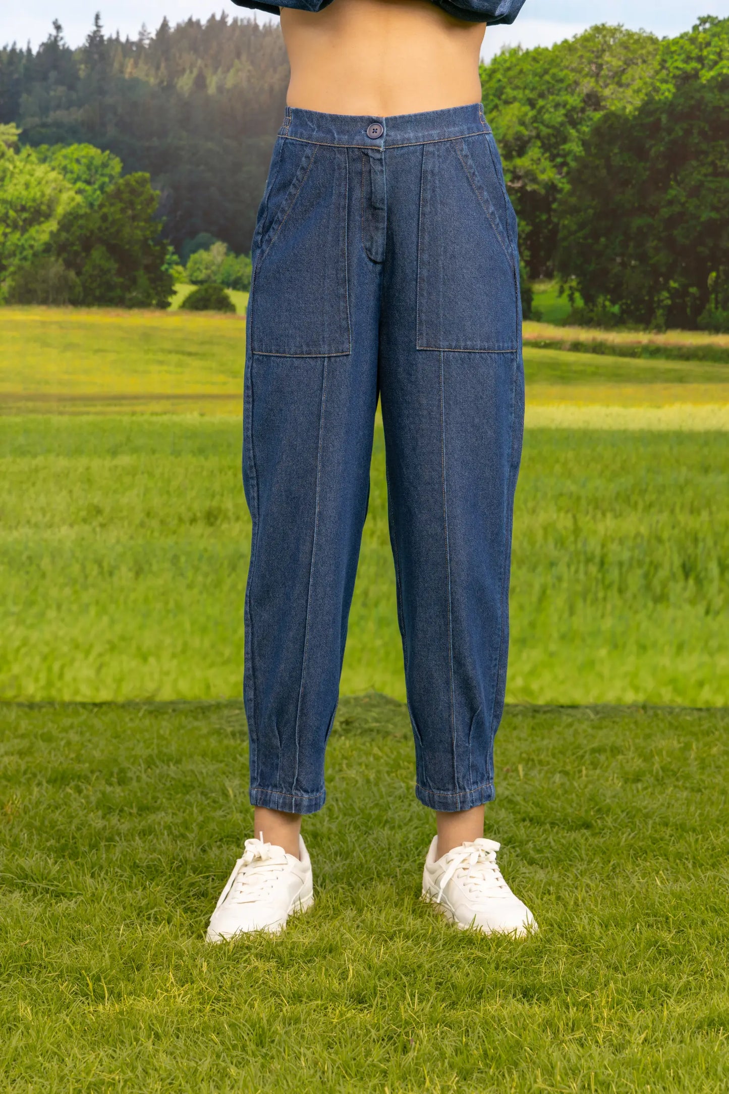 Aura Zipper Co-ord Pant Set Dark Wash Botan
