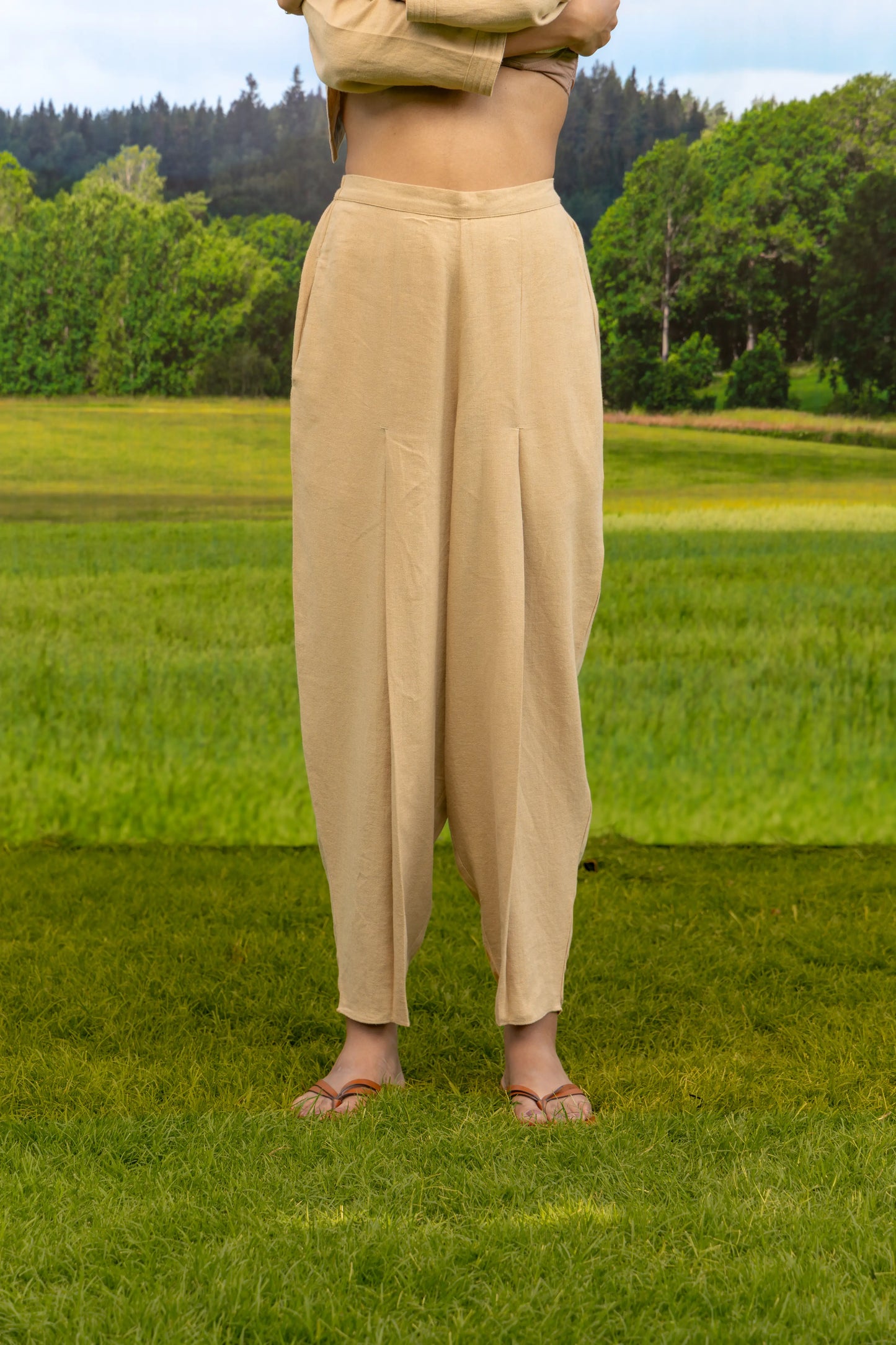 Malona Co-ord Pant Set Beige Whisper Boota