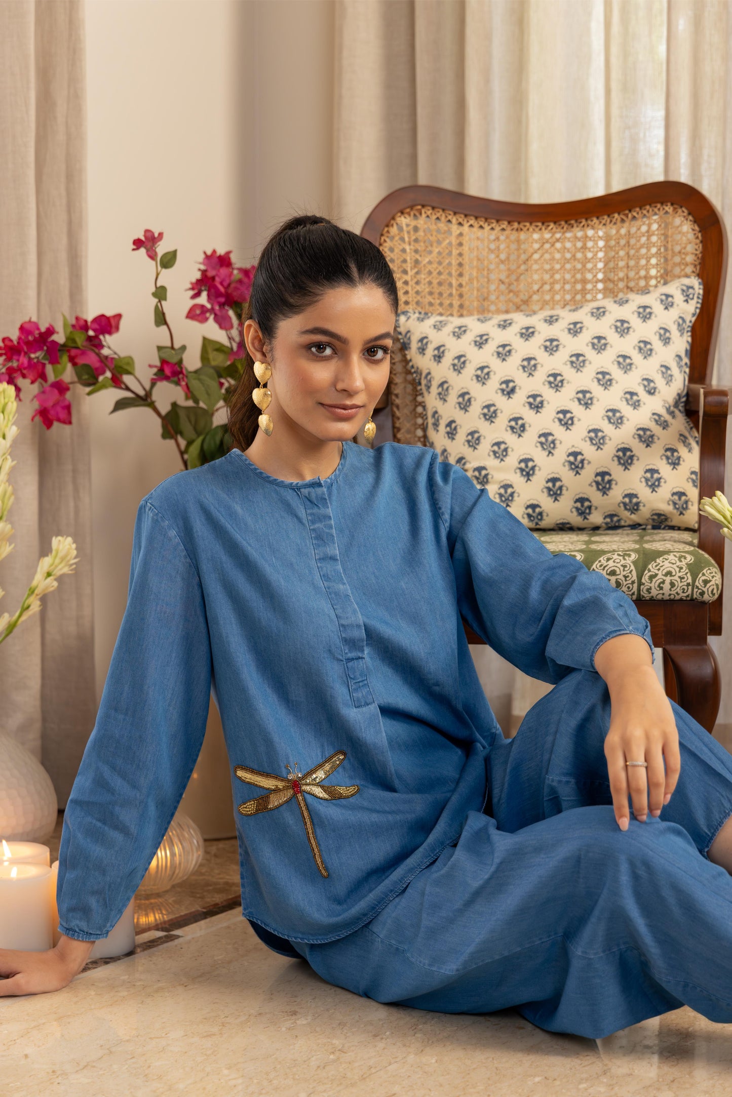 OLENA DRAGONFLY - CO-ORD SET LIGHT BLUE