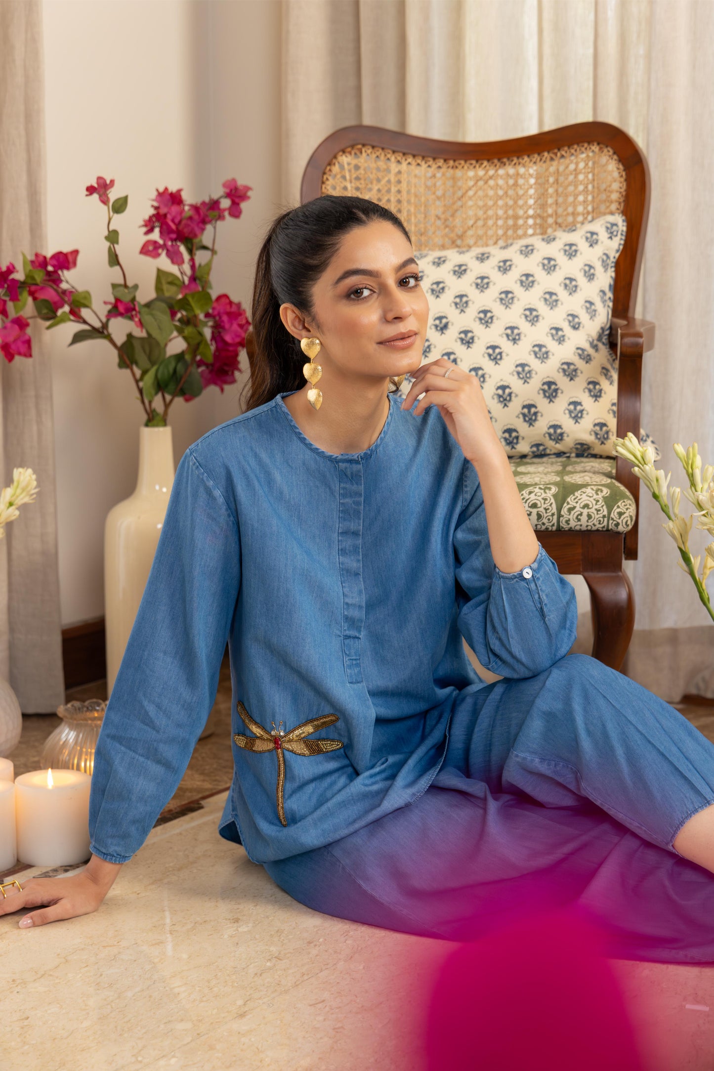 OLENA DRAGONFLY - CO-ORD SET LIGHT BLUE