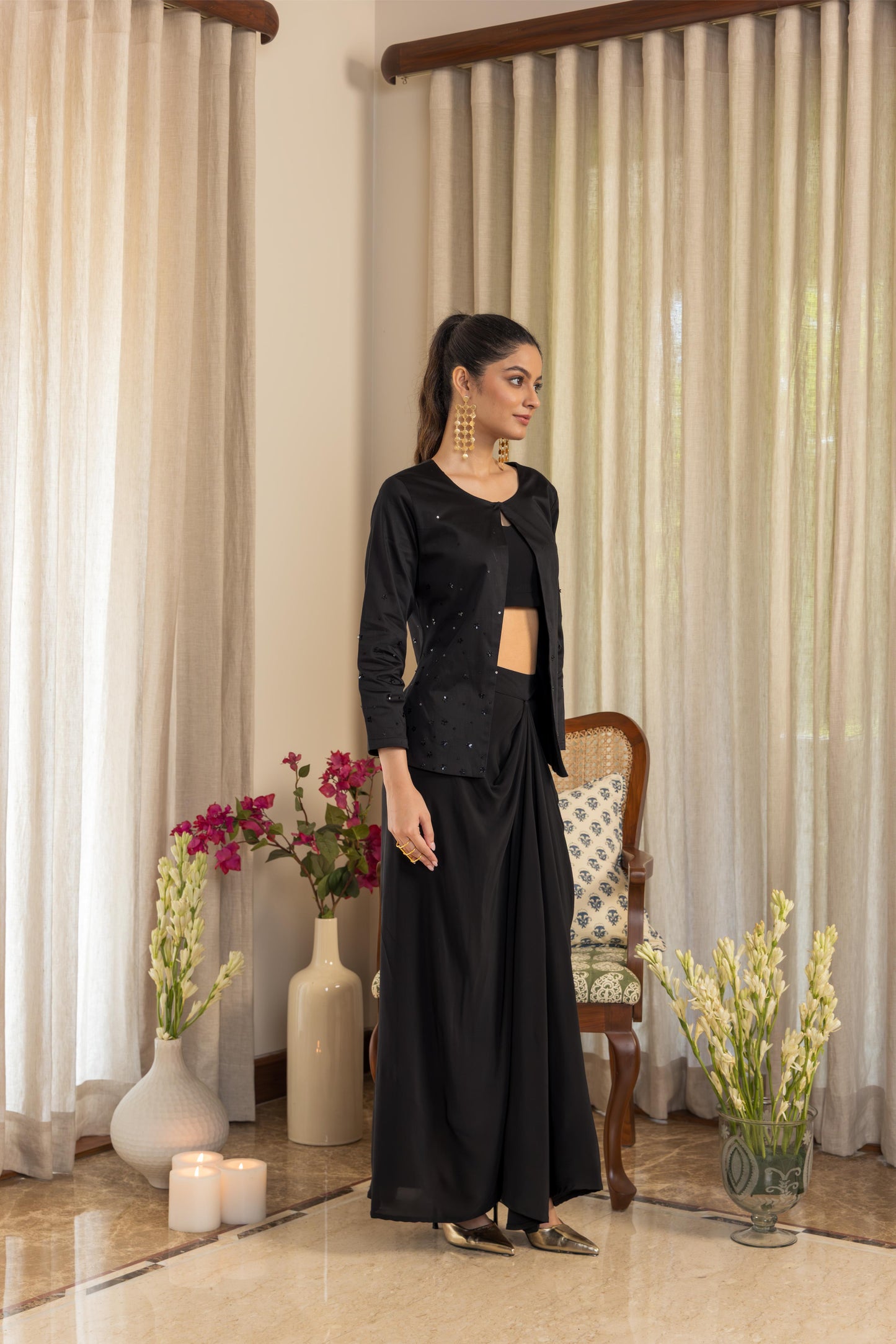 EBONY - THREE PIECE JACKET SET BLACK