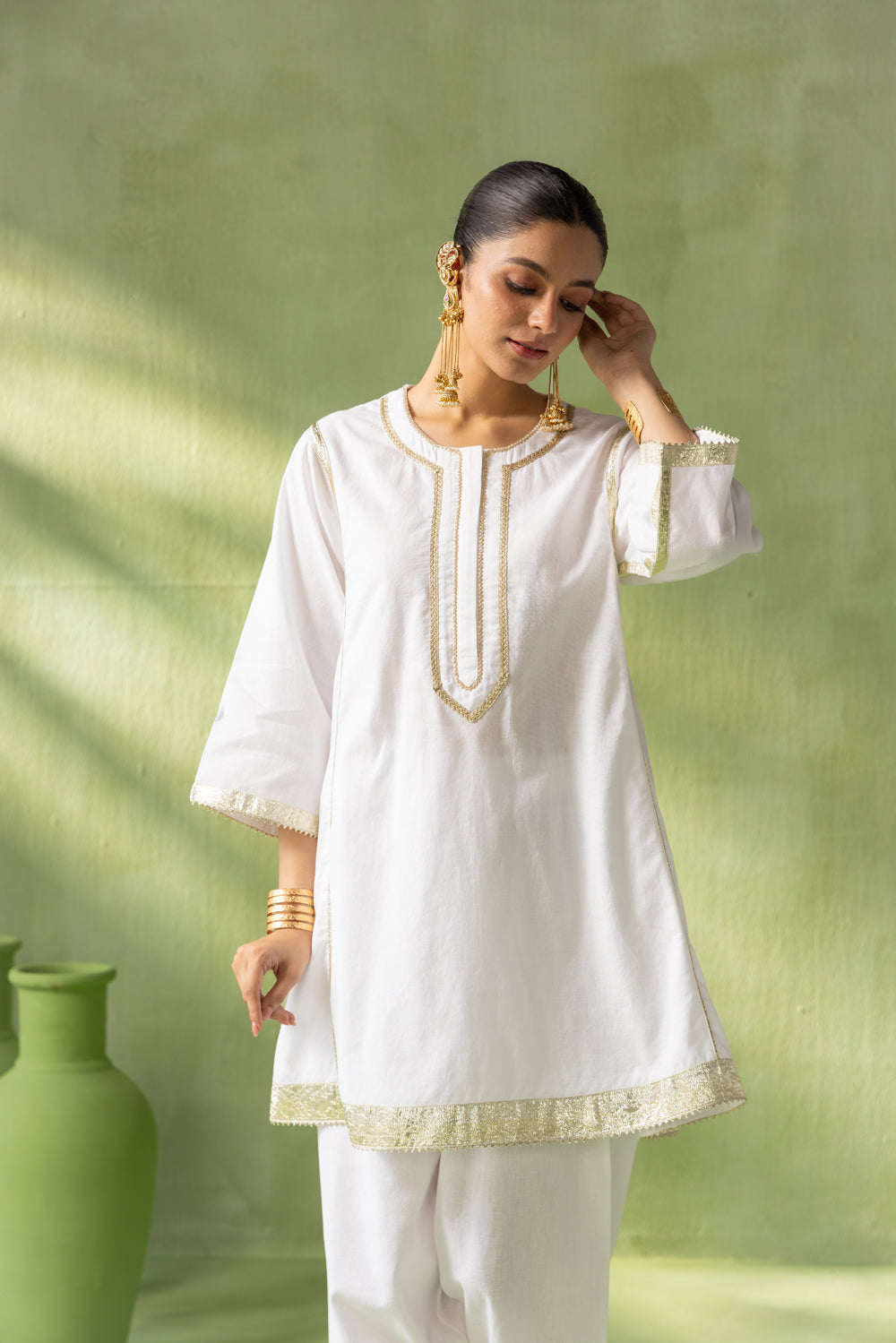 Reva Kurta Salwar Set White Gota