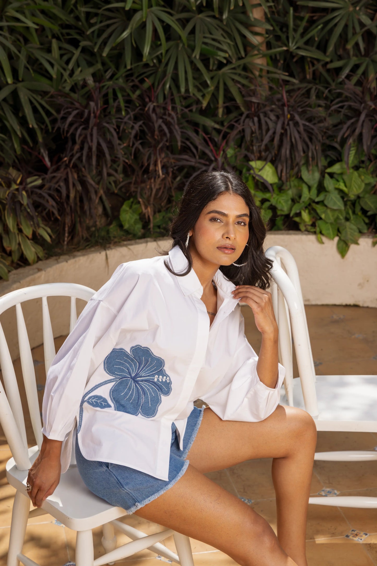 Duo Shirt White Hibiscus