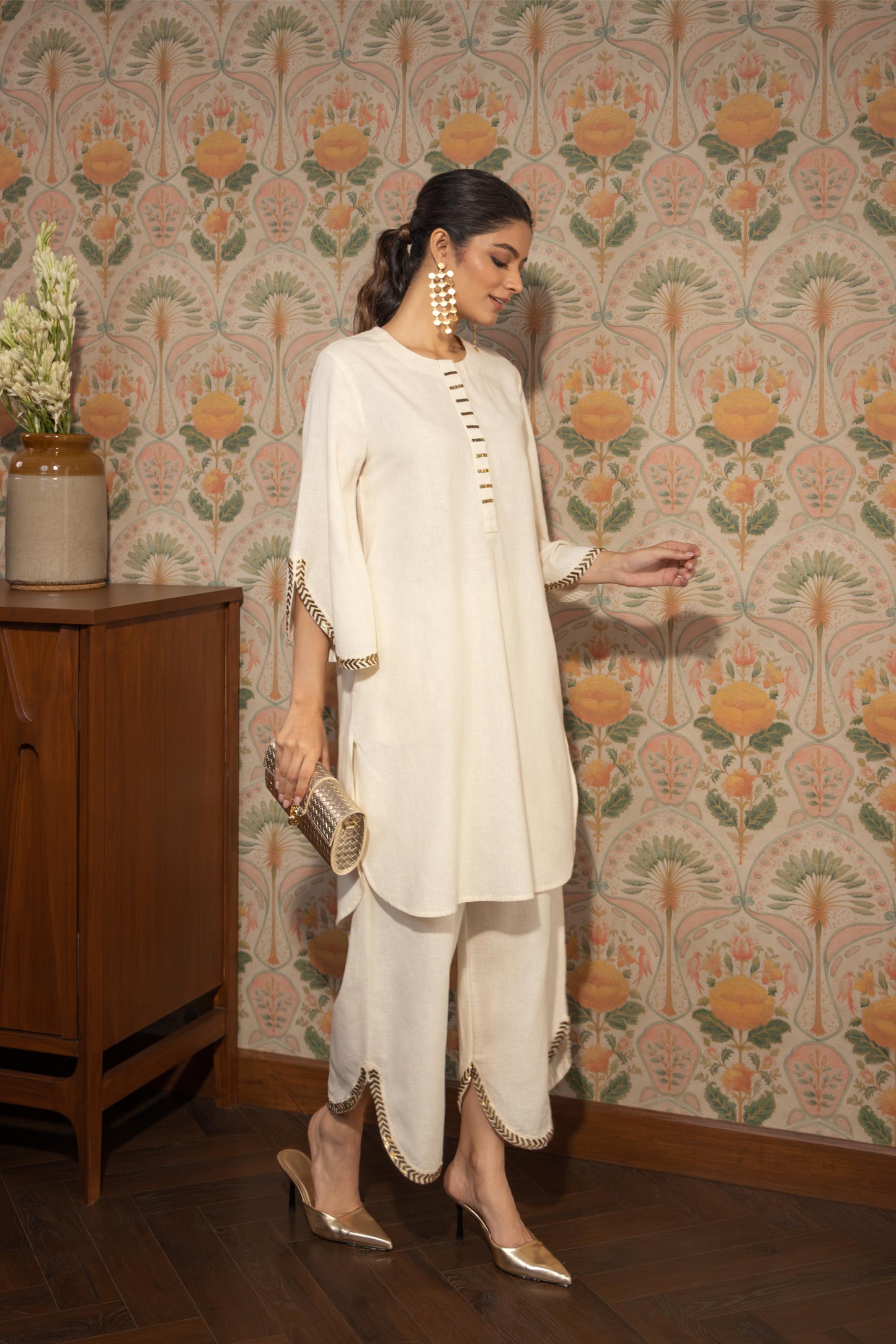 NOOR - KURTA AND PANT SET IVORY