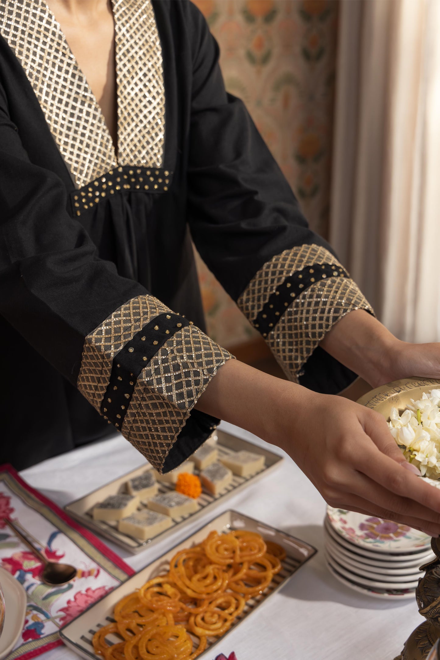 NIA - KURTA AND PANT SET BLACK