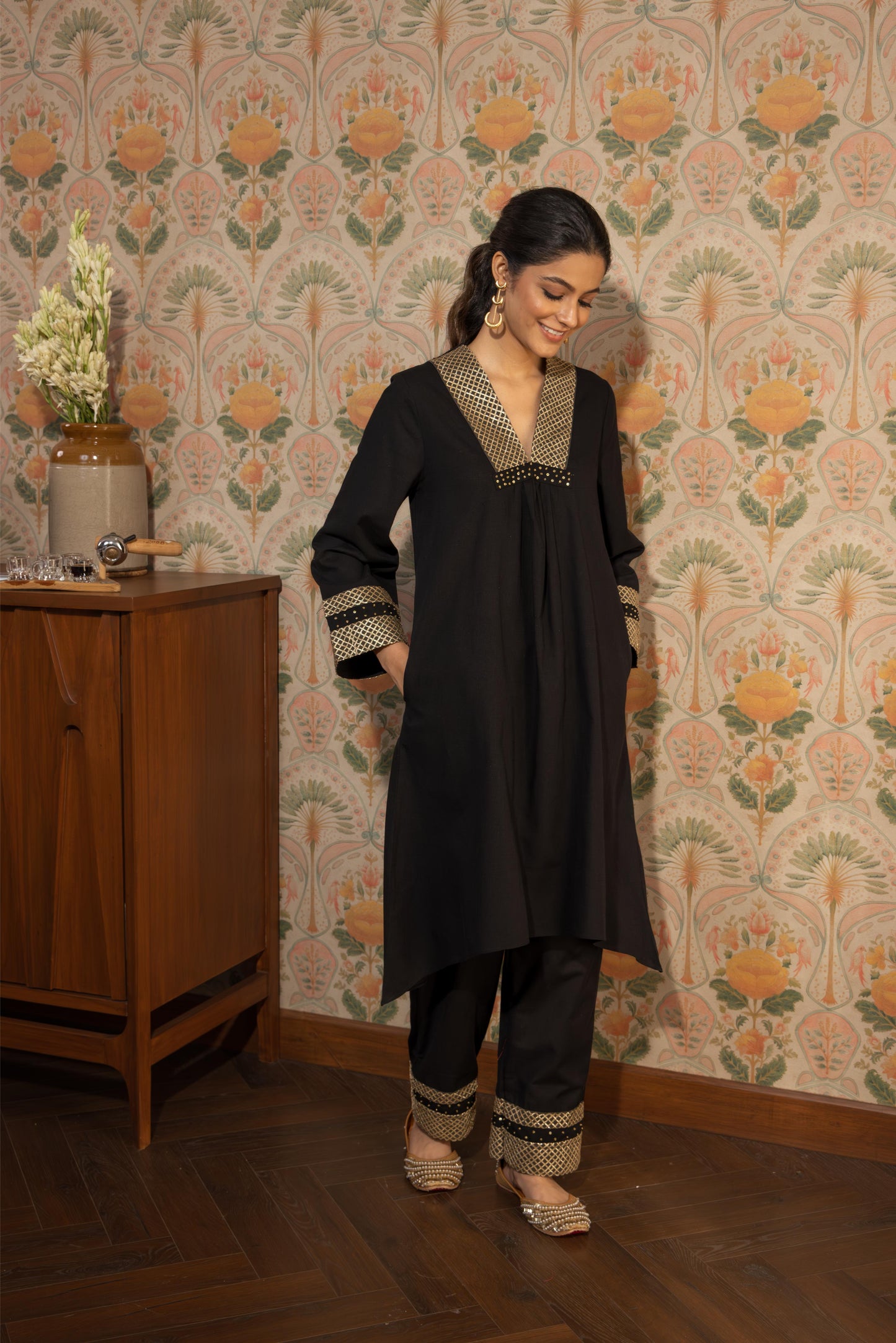 NIA - KURTA AND PANT SET BLACK