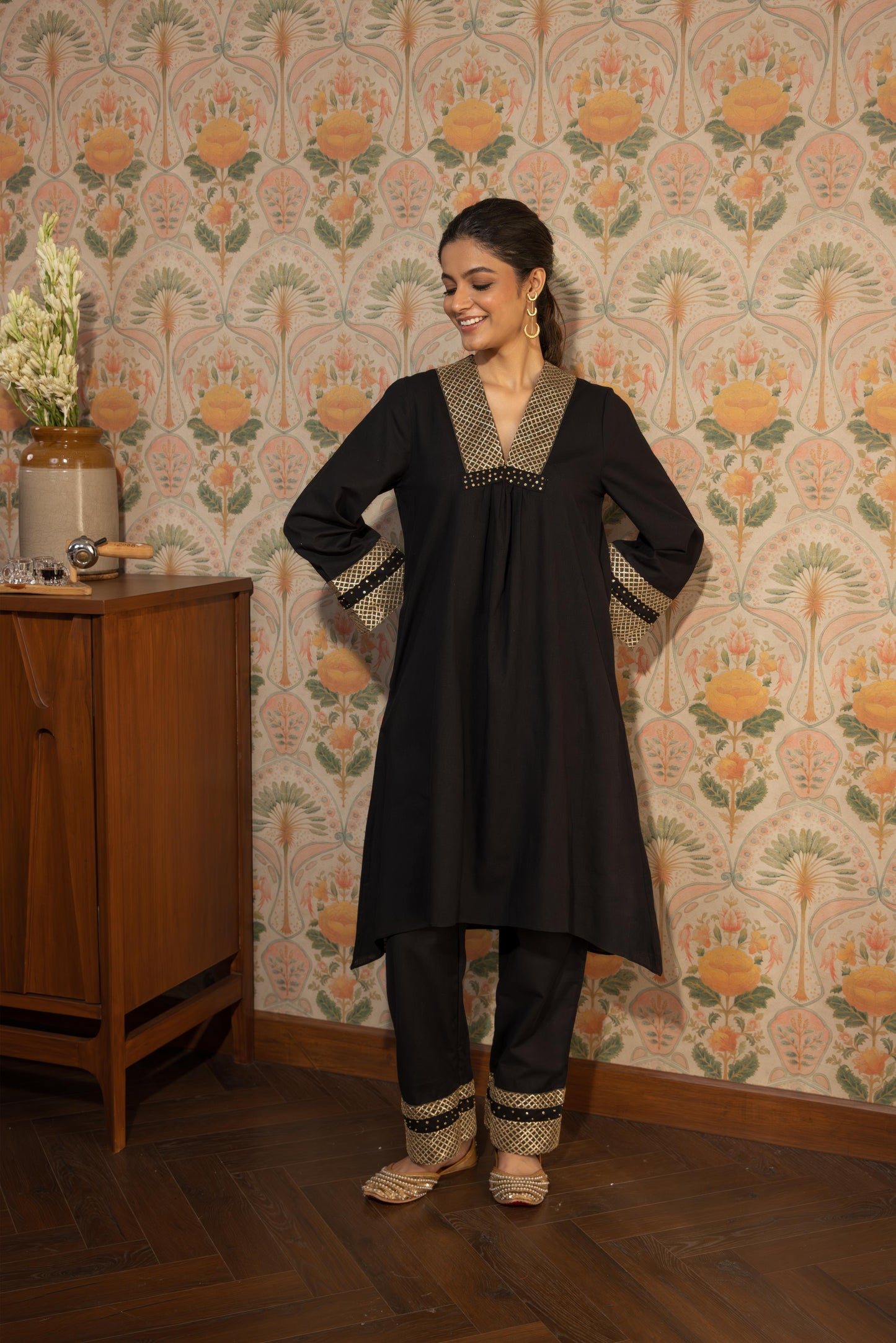 NIA - KURTA AND PANT SET BLACK