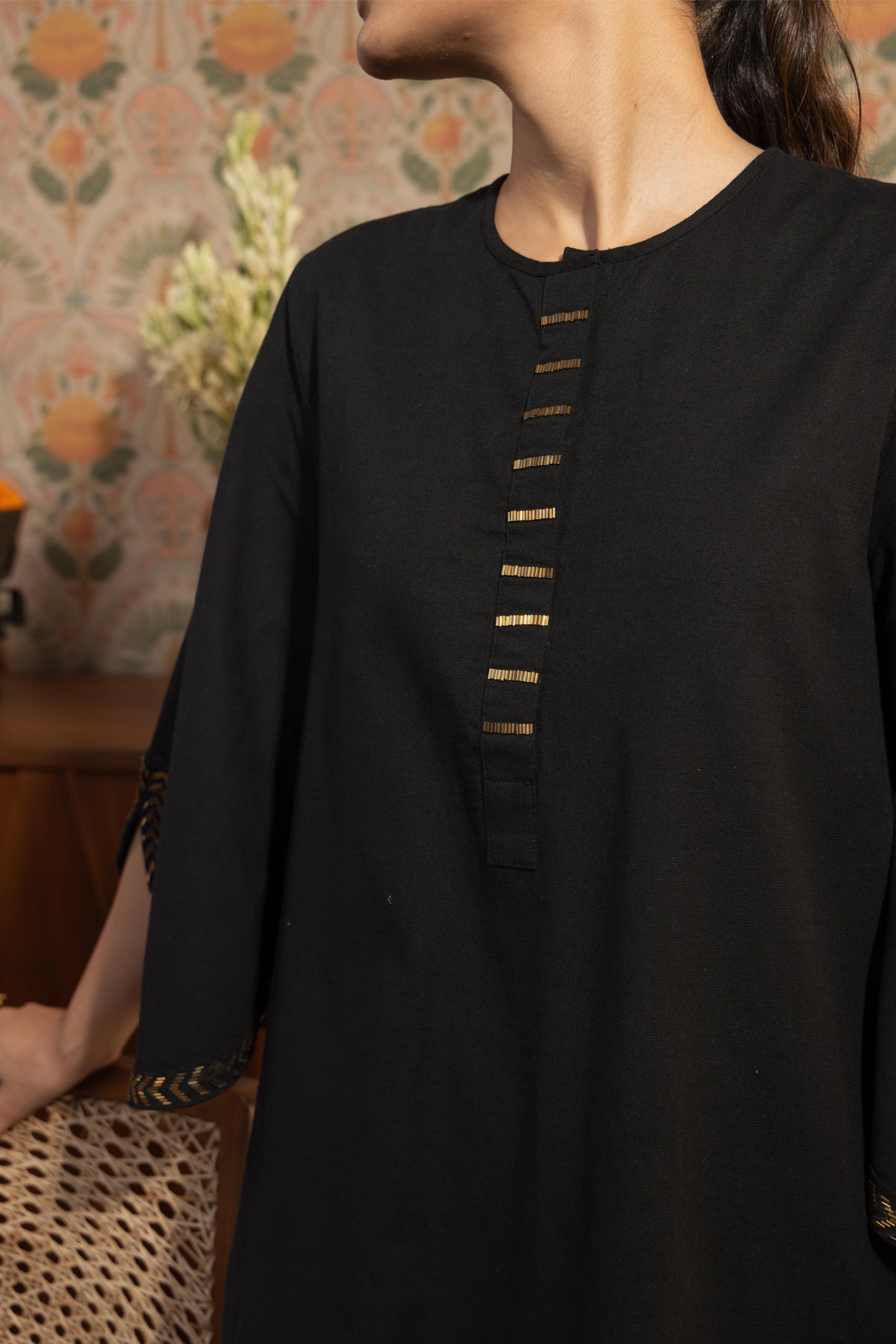NOOR - KURTA AND PANT SET BLACK
