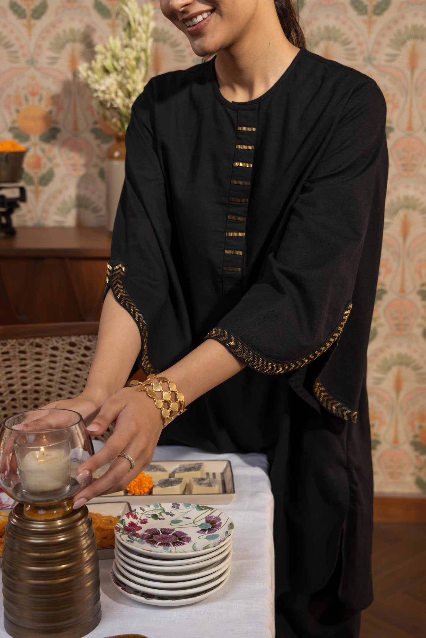 NOOR - KURTA AND PANT SET BLACK
