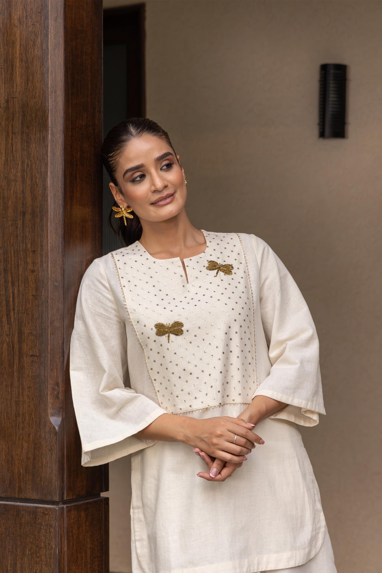 ALORA BUTTERFLY - KURTA SET IVORY