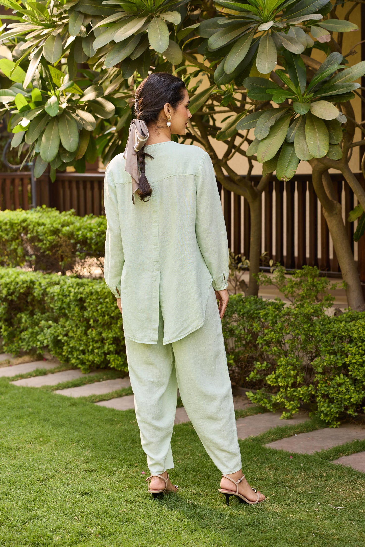 Olena Linen Cord Set - Sage Green