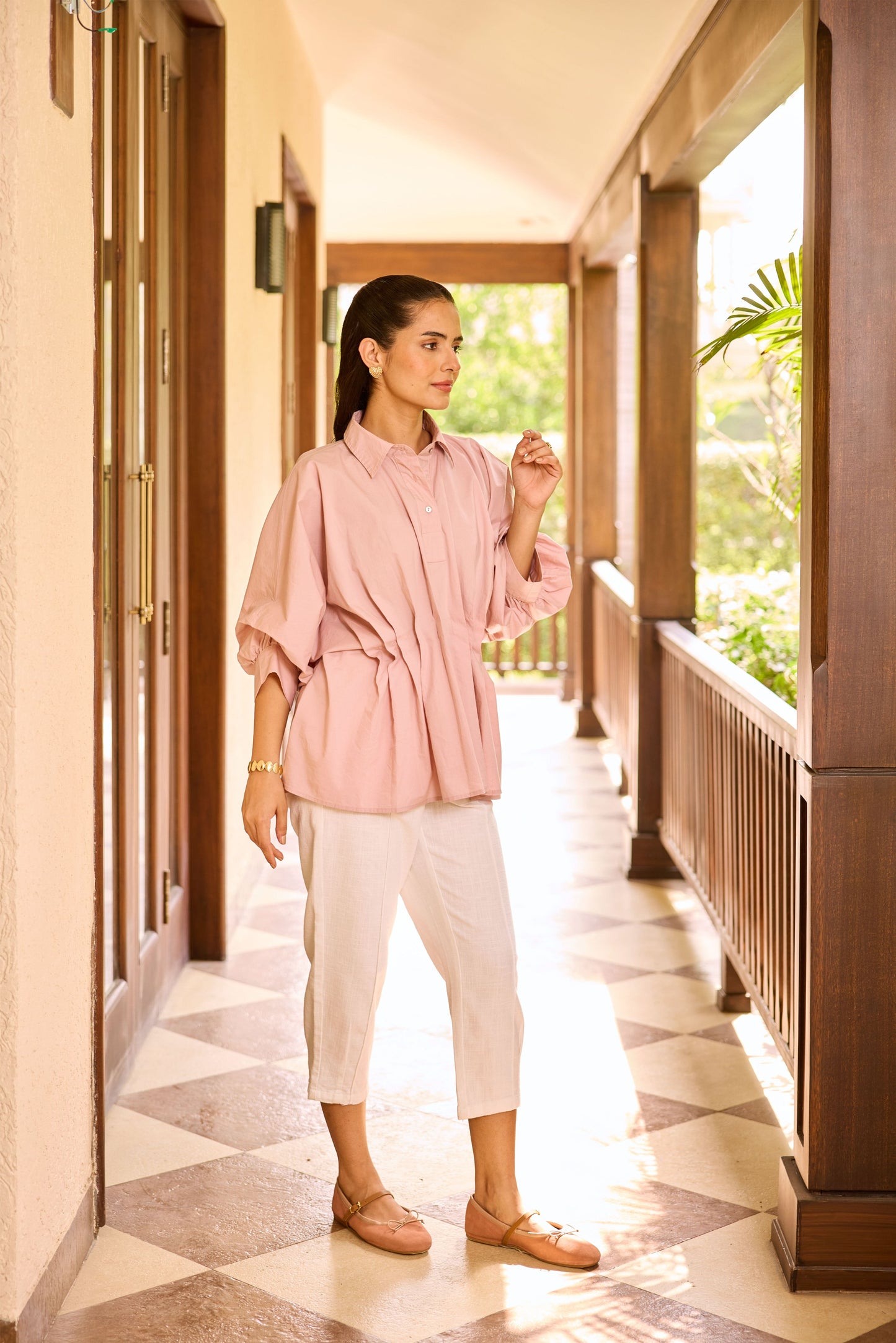 Poppy Poplin Shirt - Dusty Pink