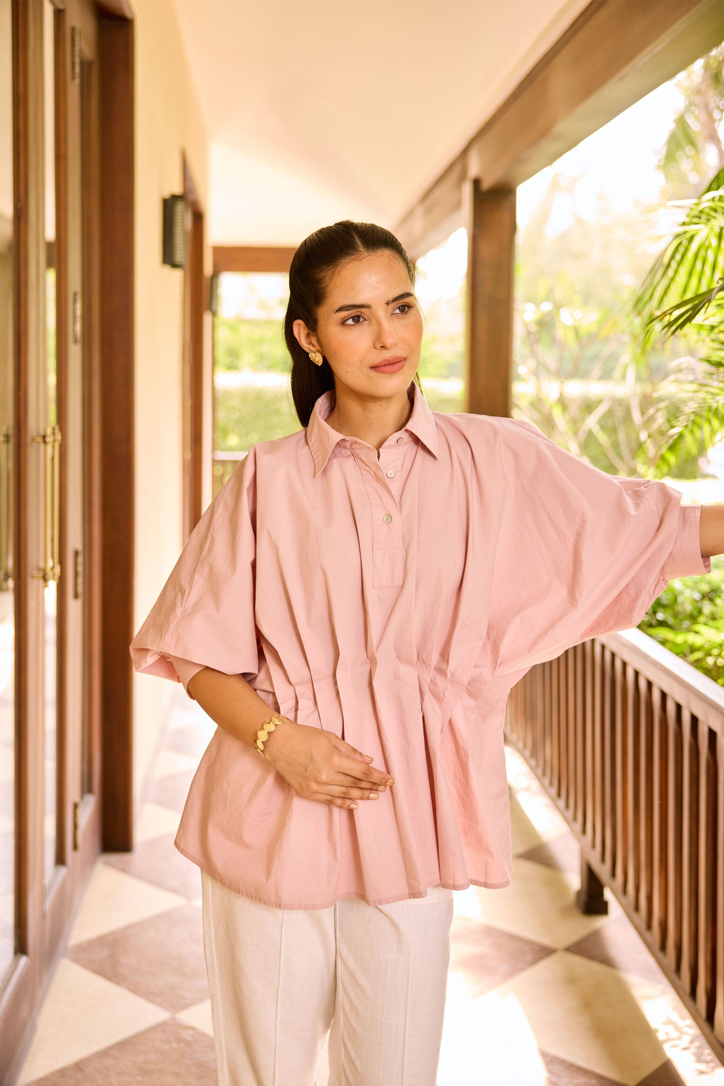 Poppy Poplin Shirt - Dusty Pink