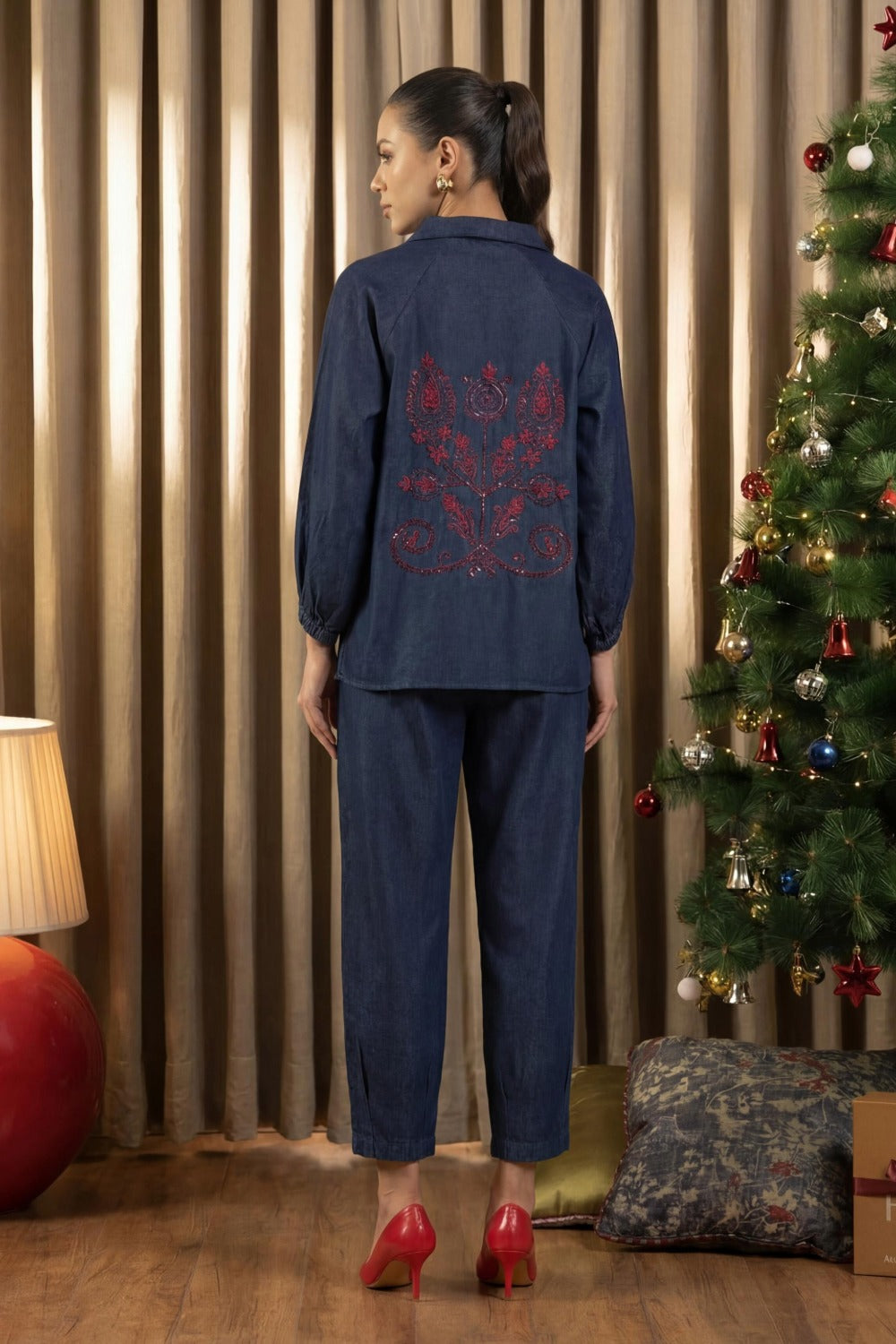 Aura Co-ord Pant Set Dark Wash Boho