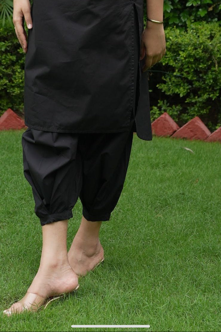 Daisy Kurta and Salwar Set - Black