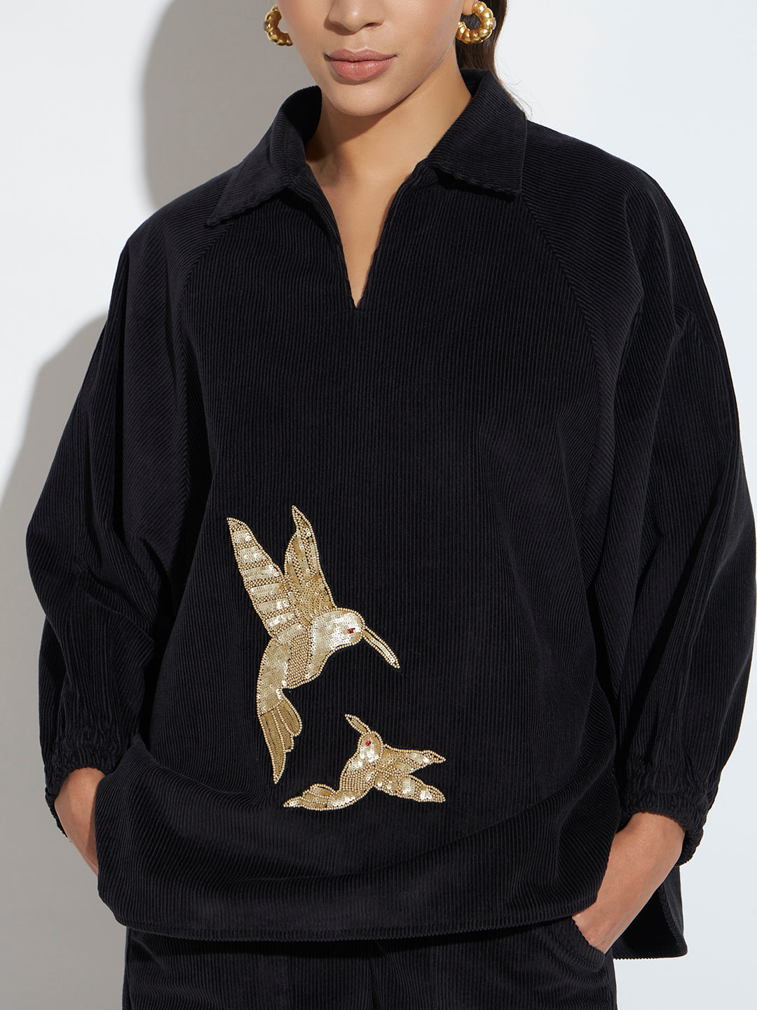 Aura Co-ord Pant Set Black Fly Bird