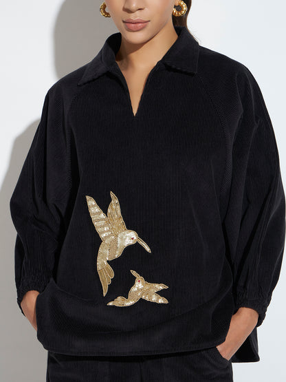 Aura Co-ord Pant Set Black Fly Bird