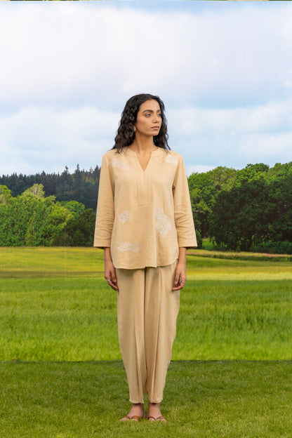 Malona Co-ord Pant Set Beige Whisper Boota