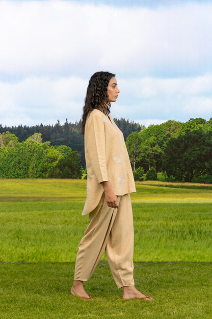 Malona Co-ord Pant Set Beige Whisper Boota