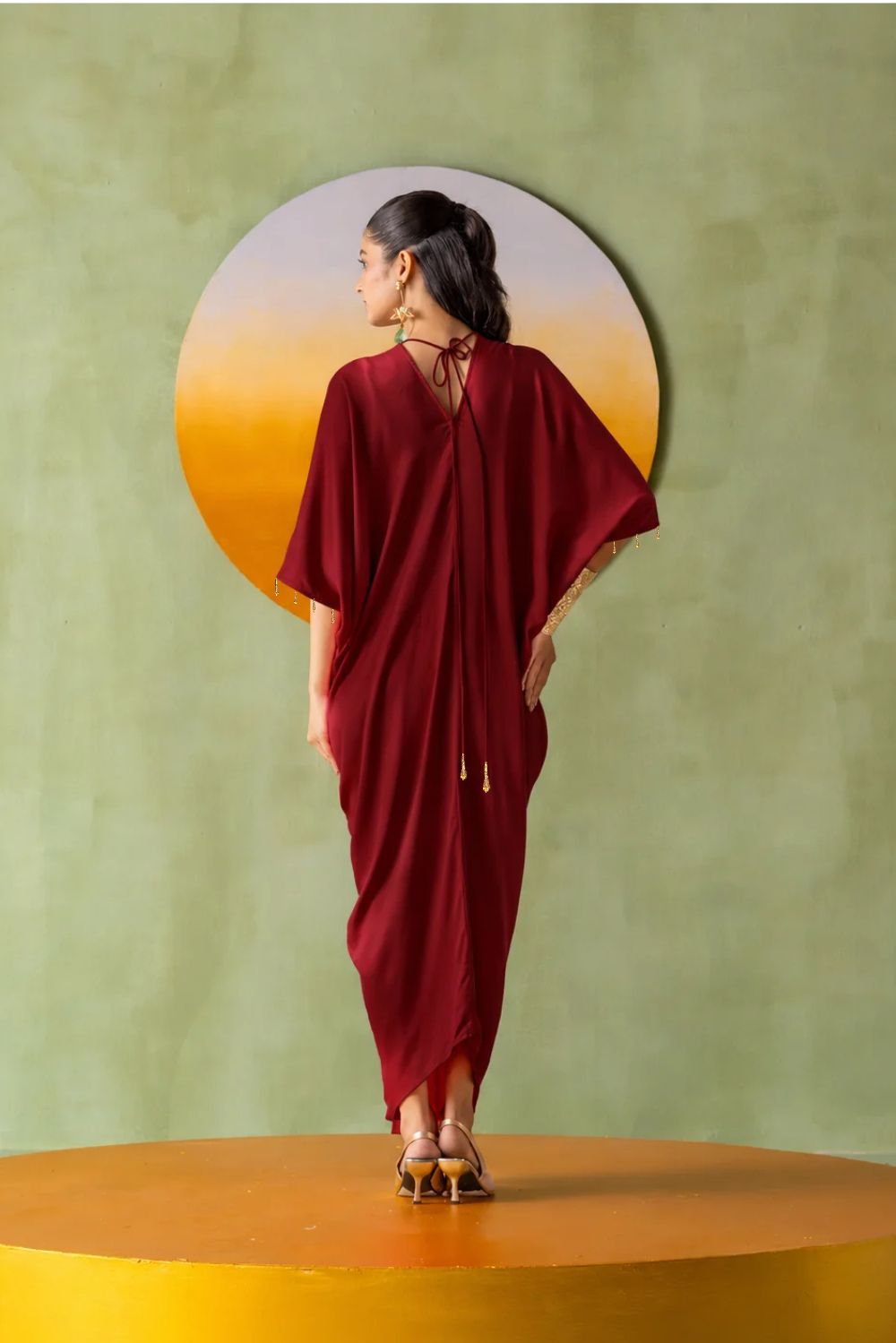 Twilight Kaftan Burgundy Droplets
