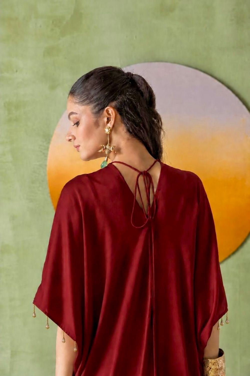 Twilight Kaftan Burgundy Droplets