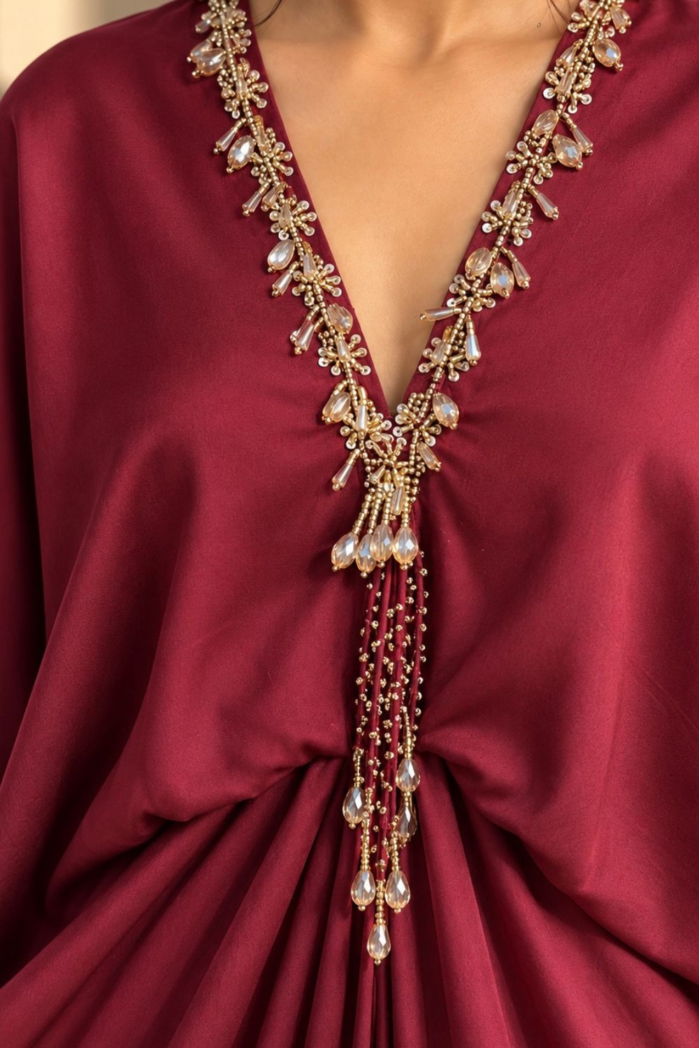 Twilight Kaftan Burgundy Droplets