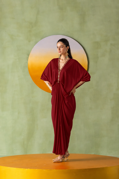 Moonlight Kaftan Burgundy Astra