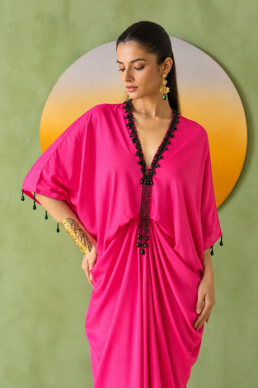 Twilight Kaftan Pink Droplets