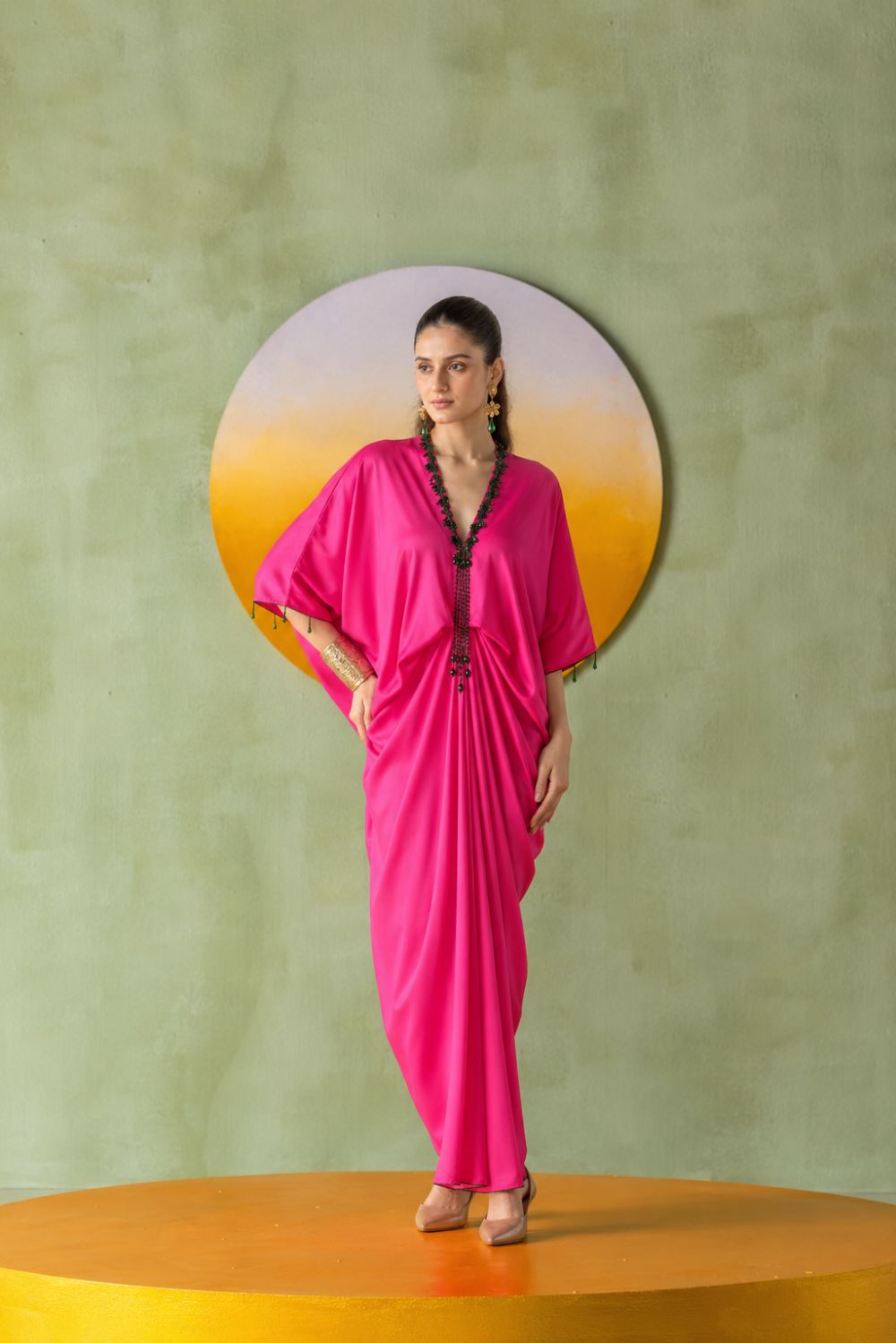 Twilight Kaftan Pink Droplets