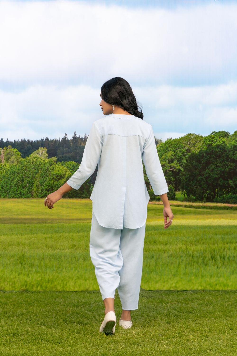 Malona Co-ord Pant Set Light Blue Whisper Boota