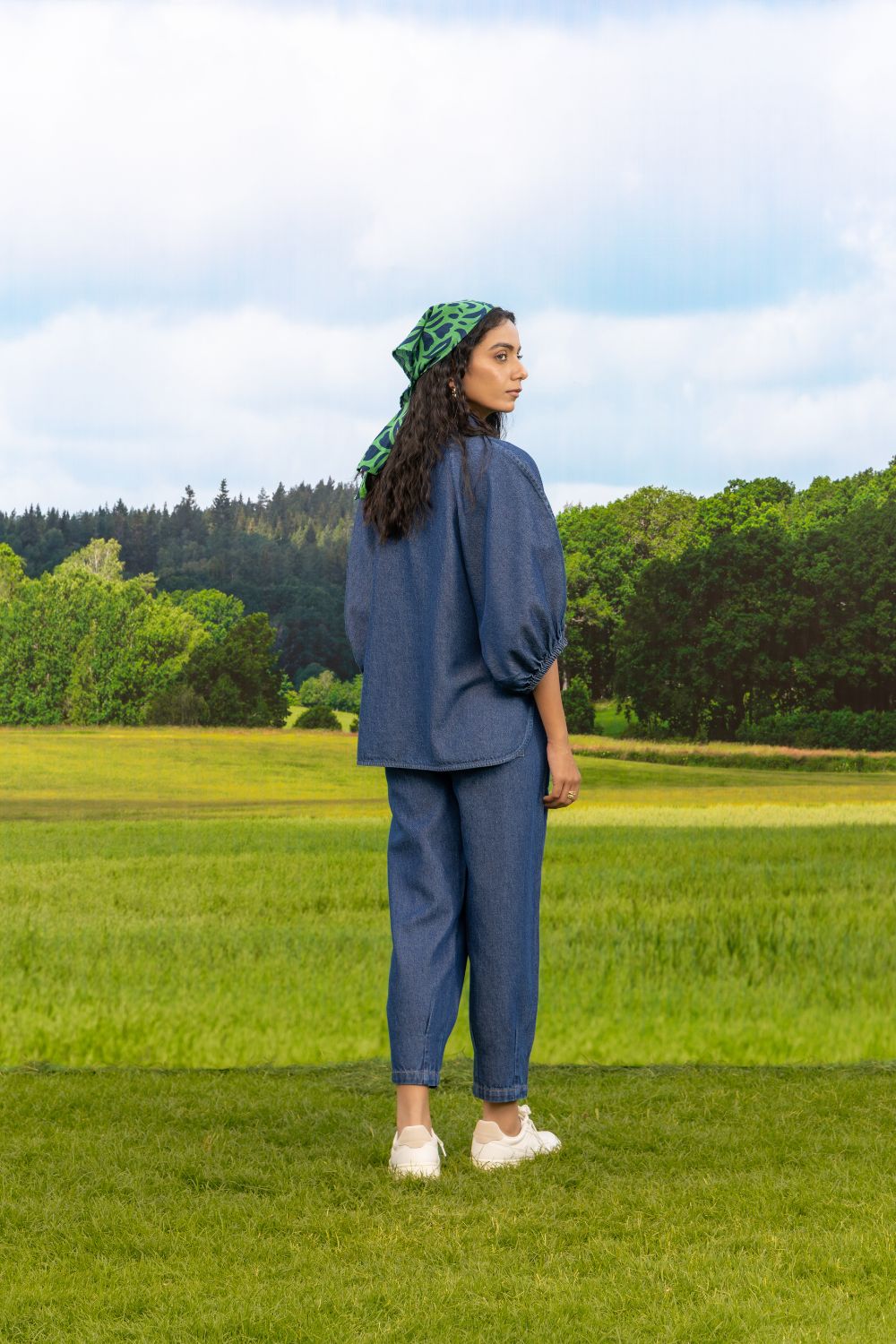 Aura Zipper Co-ord Pant Set Dark Wash Botan