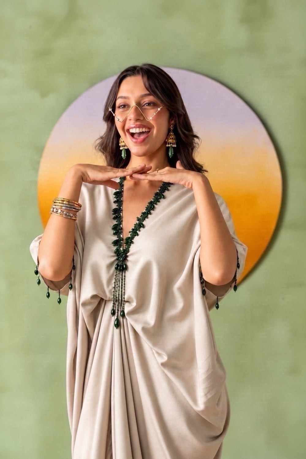 Twilight Kaftan Glam Gold Droplets