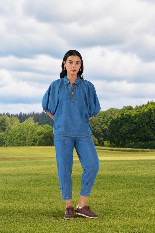 AURA ZIPPER - CO-ORD SET WITH PANTS LIGHT DENIM