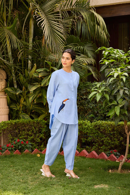 Olena Co-ord Pant Set Light Blue Toucan