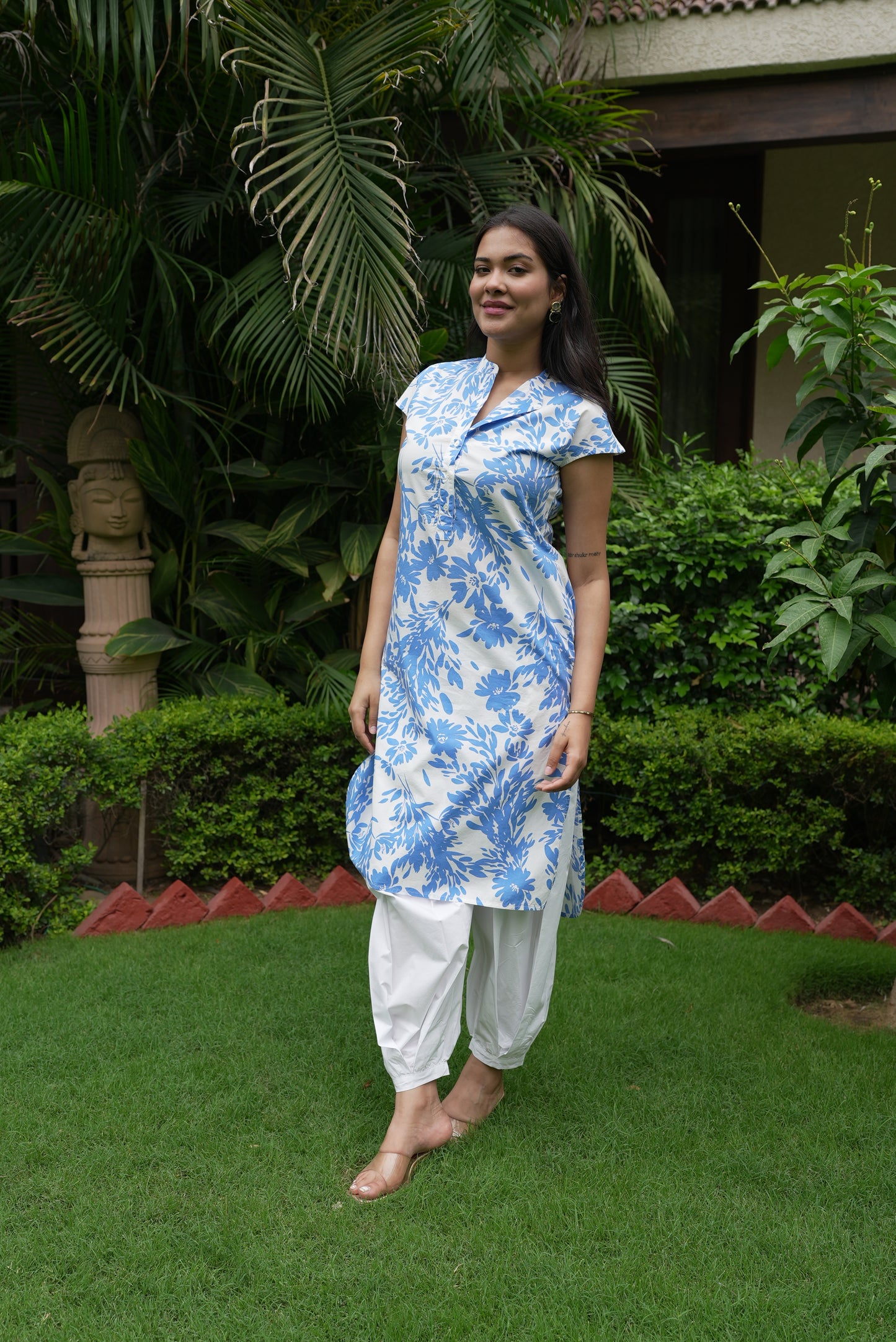 Daisy Kurta and Salwar Set - Printed Blue