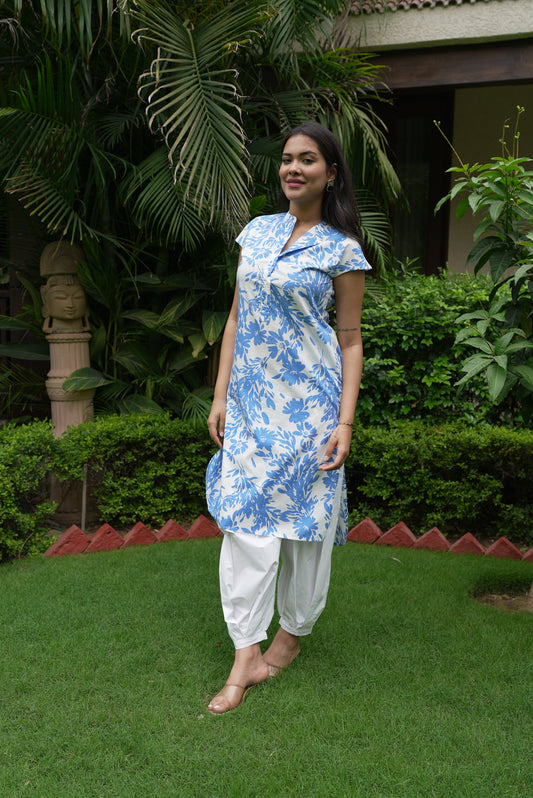Daisy Kurta and Salwar Set - Printed Blue