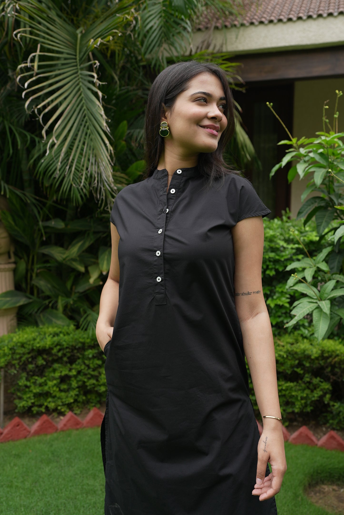 Daisy Kurta and Salwar Set - Black