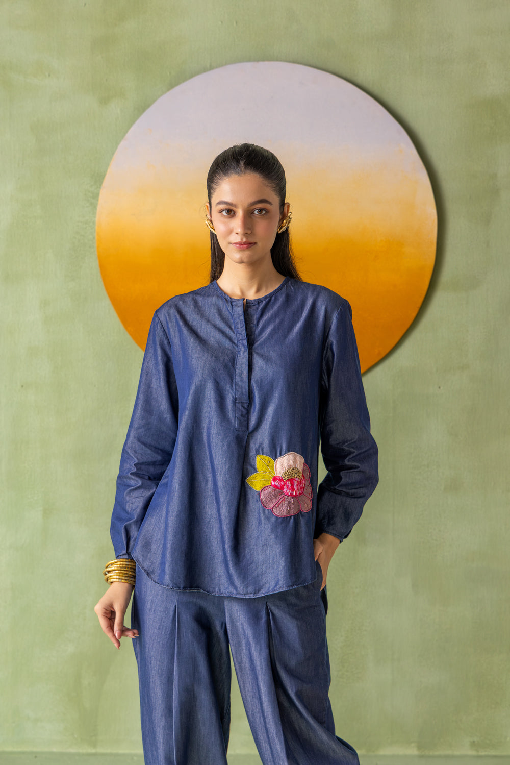 Olena Co-ord Pant Set Dark Wash Petalia