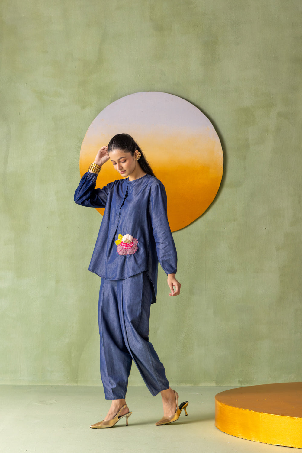 Olena Co-ord Pant Set Dark Wash Petalia