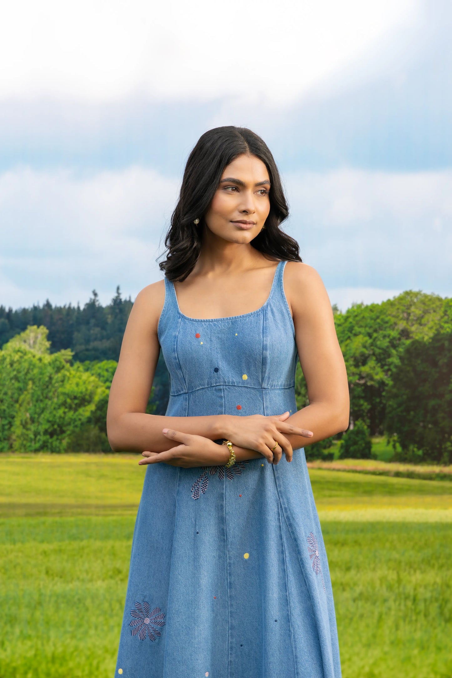 Breeze Dress Light Wash Bloom