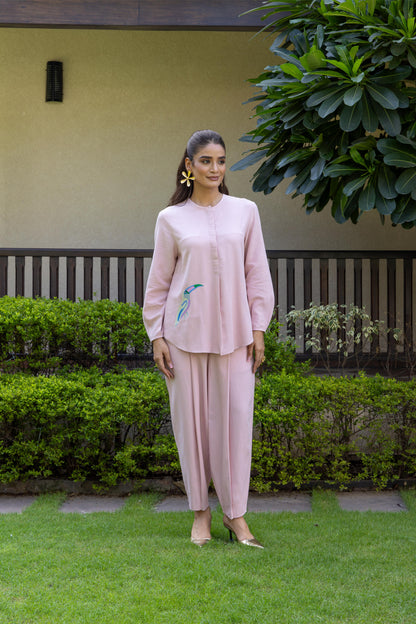 Olena Linen  Cord Set - Pink