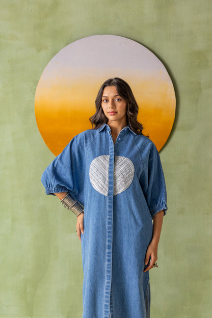 Dia Dress Light Wash Split Circle