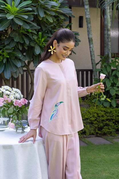 Olena Linen  Cord Set - Pink