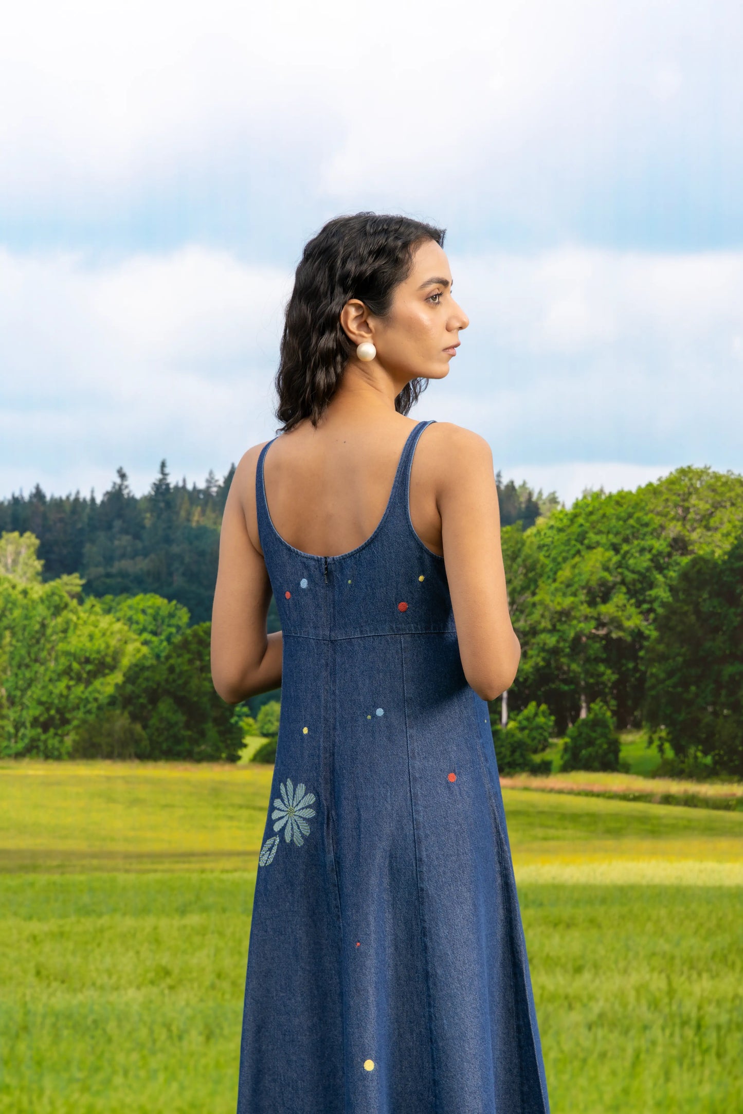 Breeze Dress Dark Wash Bloom