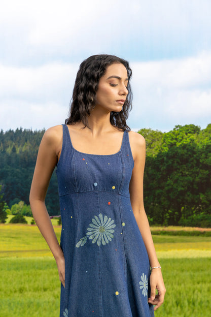 Breeze Dress Dark Wash Bloom