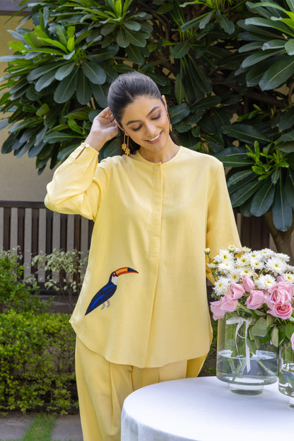 Olena Linen  Cord Set - Yellow