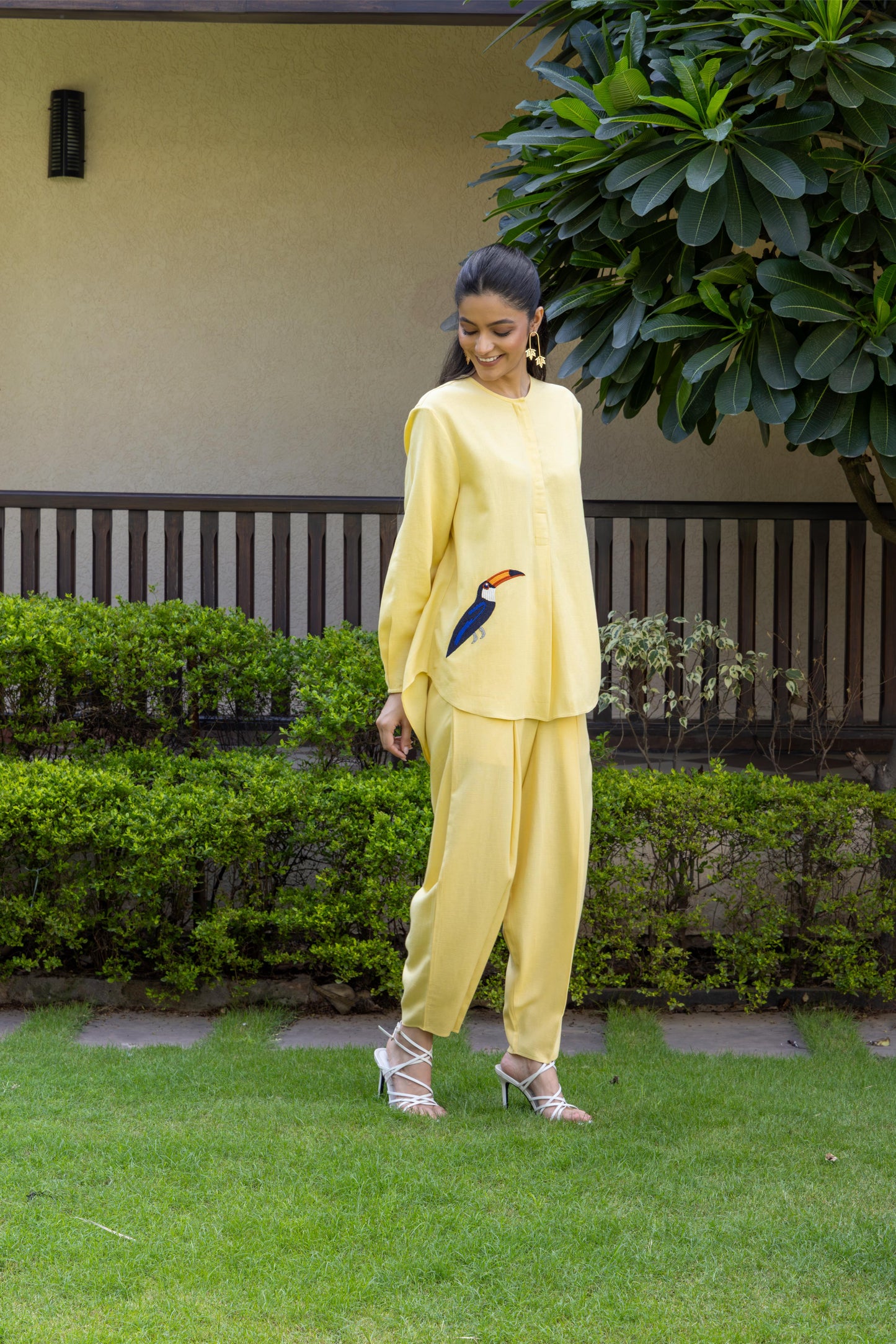Olena Linen  Cord Set - Yellow