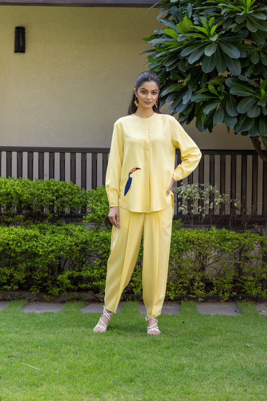 Olena Linen  Cord Set - Yellow