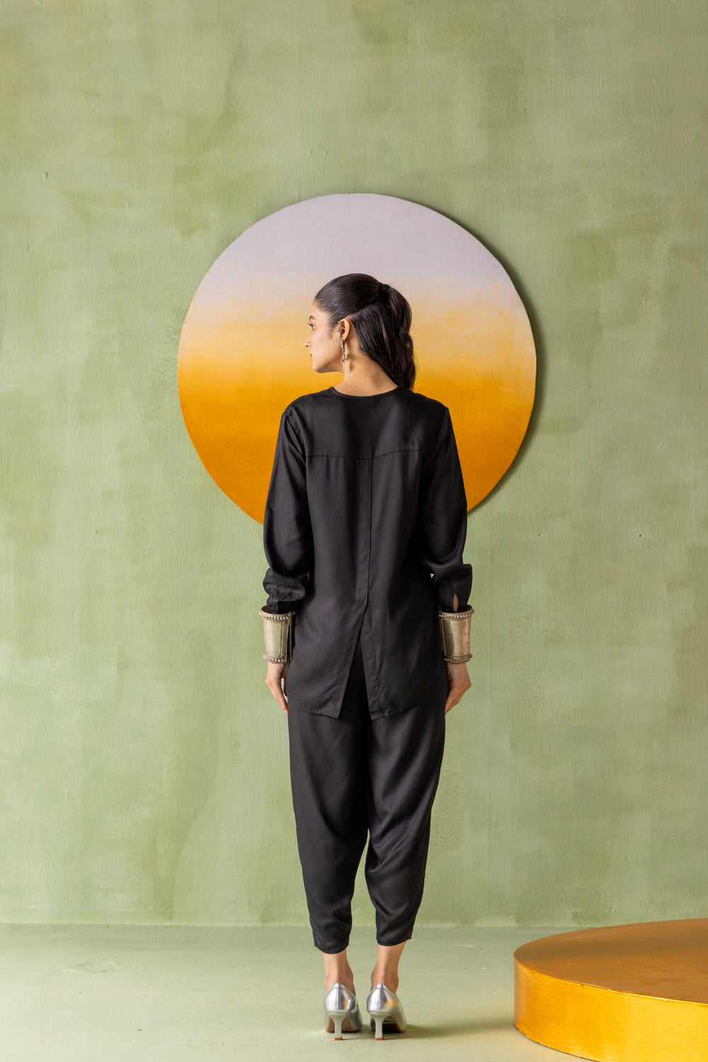 Olena Co-ord Pant Set Black Silver Poppy
