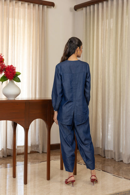 Olena Co-ord Pant Set Dark Wash Dragonfly